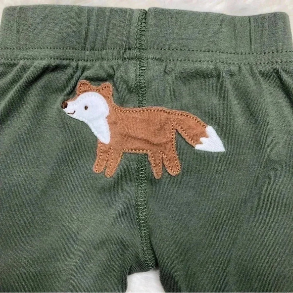 Child Of Mine By Carter’s Sweatpants Green / Brown Fox Size 0-3 Months - Picture 12 of 16
